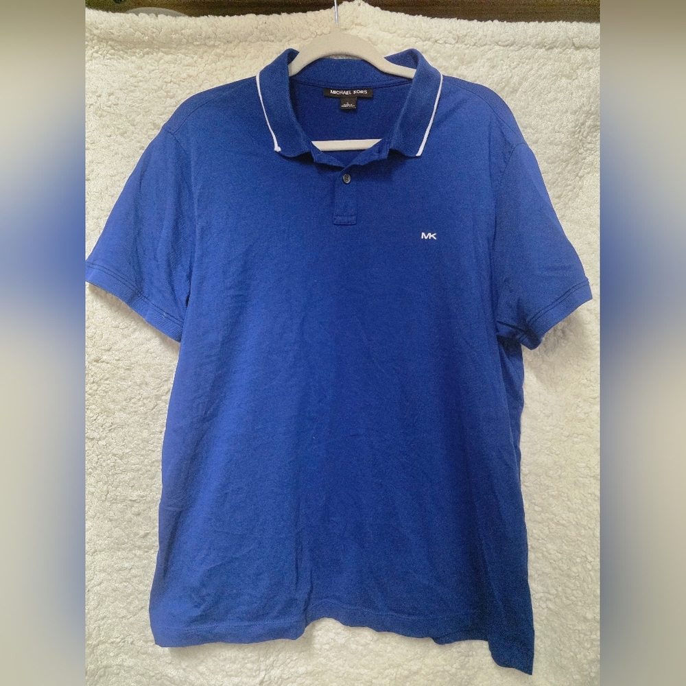 Michael Kors Men's Blue Polo Shirt Size L